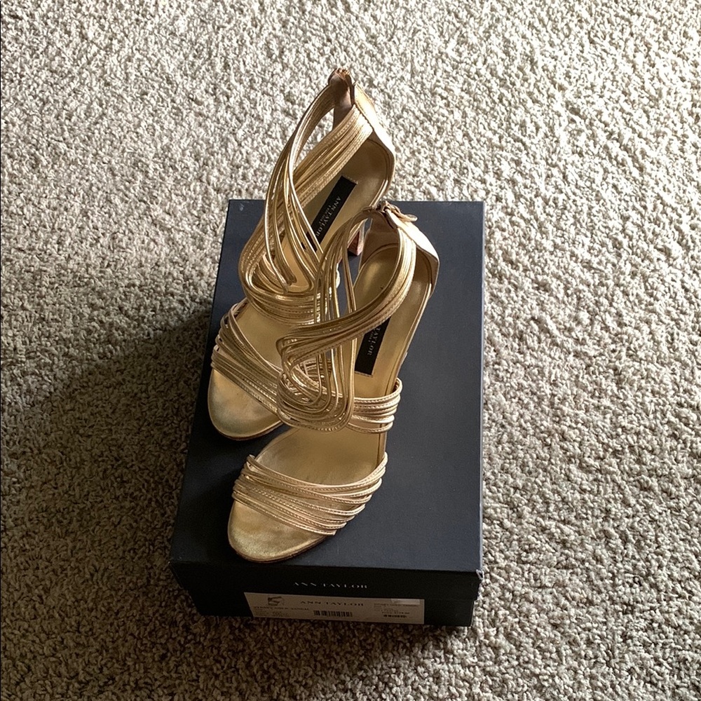 Ann Taylor Sydney Gold Sandal
